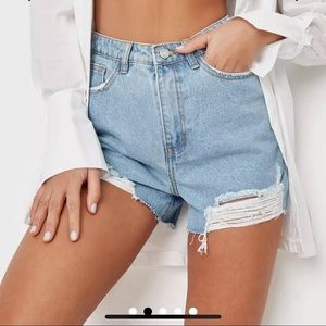 Recycled Petite Blue Extreme Ripped Denim sz 0